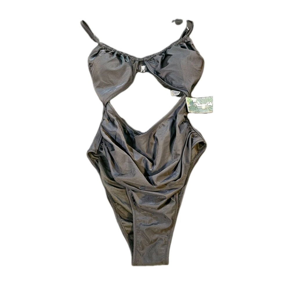 Monokini Blooming Jelly Swimsuit SZ L Tummy Control One Piece Black